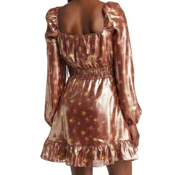 Paige dress Noah Silk Blend A-Line Brown bronze dust NEW size medium - Picture 1 of 11